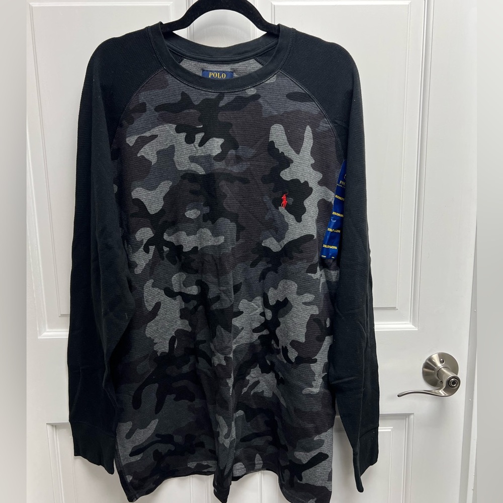 Ralph Lauren Black and Gray Camouflage Shirt